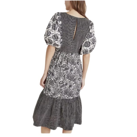 Anthropologie Blooming Print Adrienne Flounced Cotton Midi Dress - Picture 2 of 15
